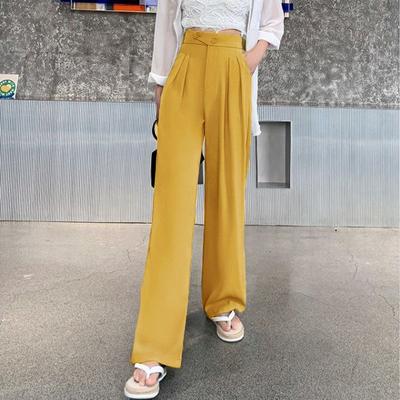 Completo primaverile stile coreano, comodo e ampio, con pantaloni a gamba larga per donna