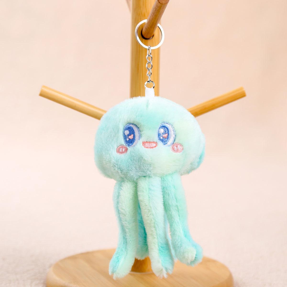 

Tie-dye jellyfish doll pendant keychain ocean doll bag pendant rag doll plush toy gift for girls 14cm