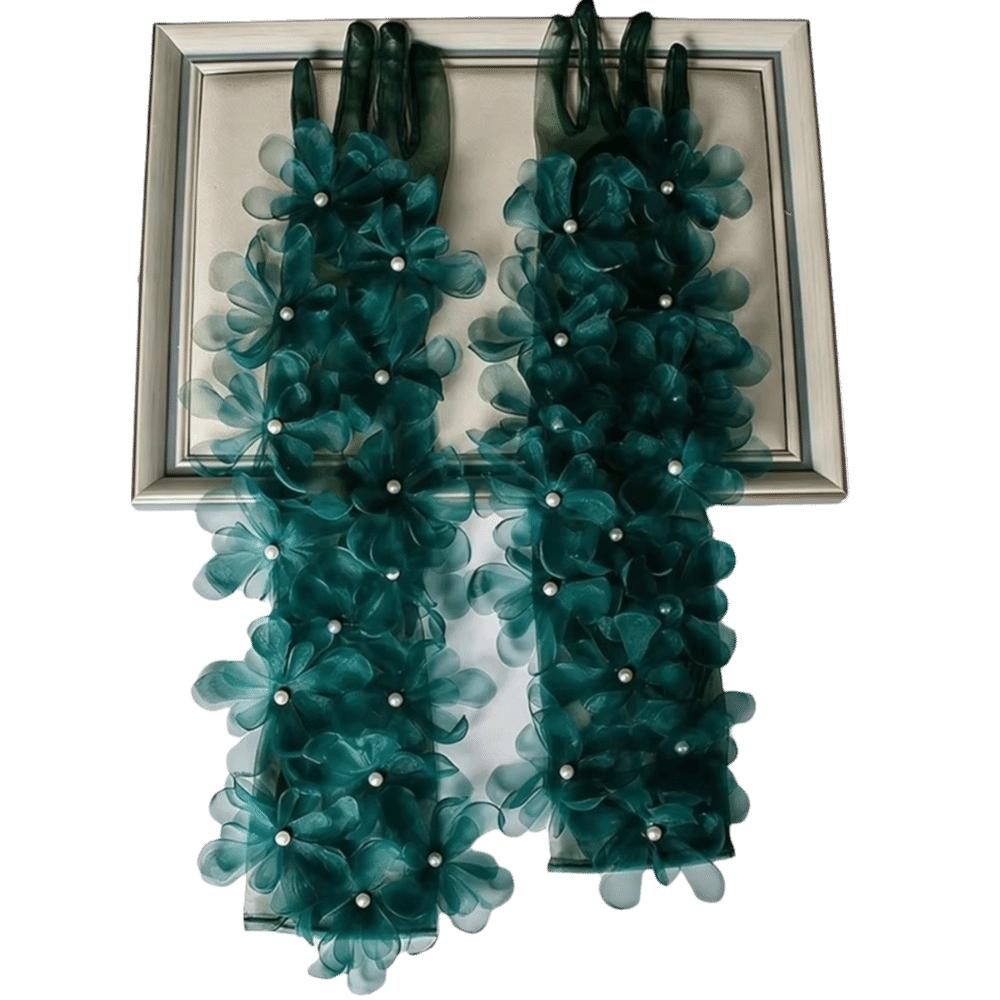Pearl Long Gloves Elegant Bridal Gown Accessories Travel Photography