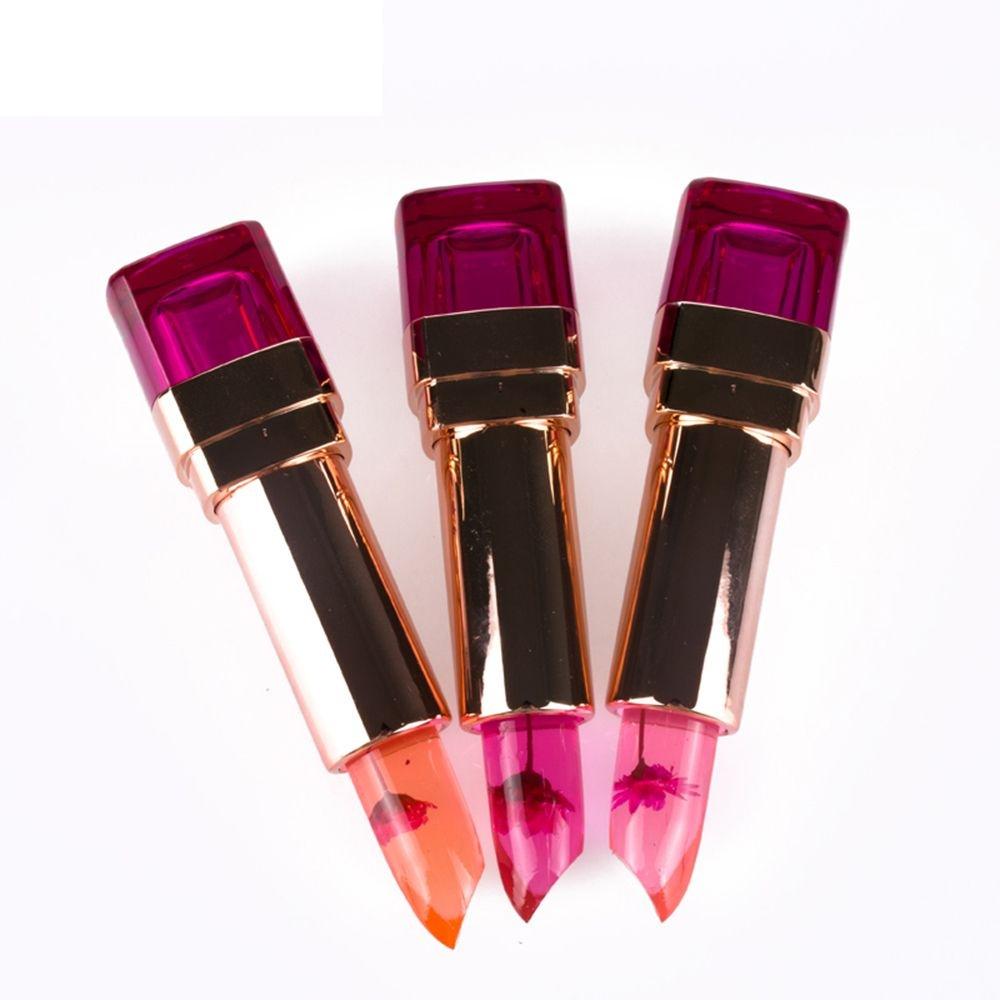 Waterproof Lip Gloss Flower Lipstick Temperature Change Color Jelly Lipstick Balm Transparents