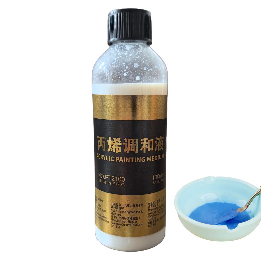Acrylic Fluid Medium Paint Thinner Art Acrylic Paint Thinner for Teachers Artists Palette Preparation Color Blending Craft 100ml