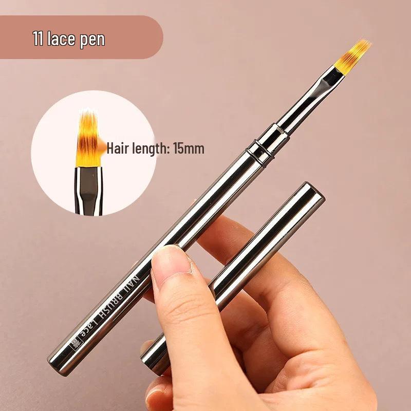 Gunmetal Nail Art Brush Set for Painting, Line Drawing, and Gradient Designs