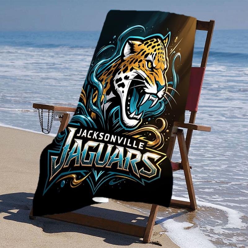 Beach Towel with Jacksonville Jaguars Logo Pattern - Soft,absorbent,machine Washable Lightweight&Modern,swimming,Travel Essentials