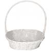 Thickly Woven Wicker Basket, Gift Basket, White, Large,
