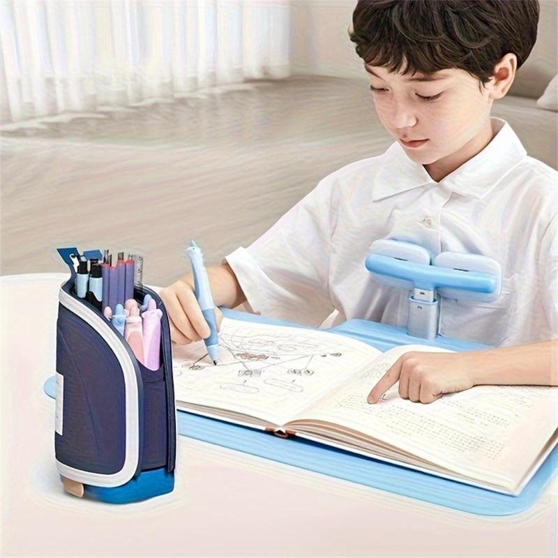 Stand Up Pencil Case Vertical Pen Holder Large Capacity Student Stationery Bag for School Office Desk