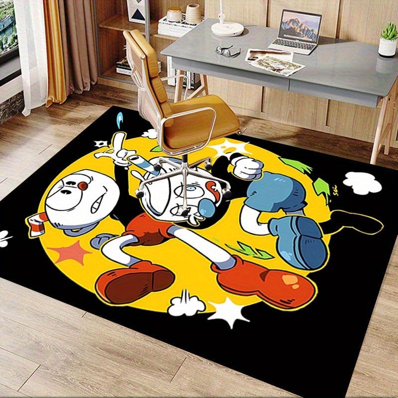 1pc Cuphead",Mugman",Art" Office Carpet Soft Polyester Non Slip Machine Washable Indoor Carpet Livin