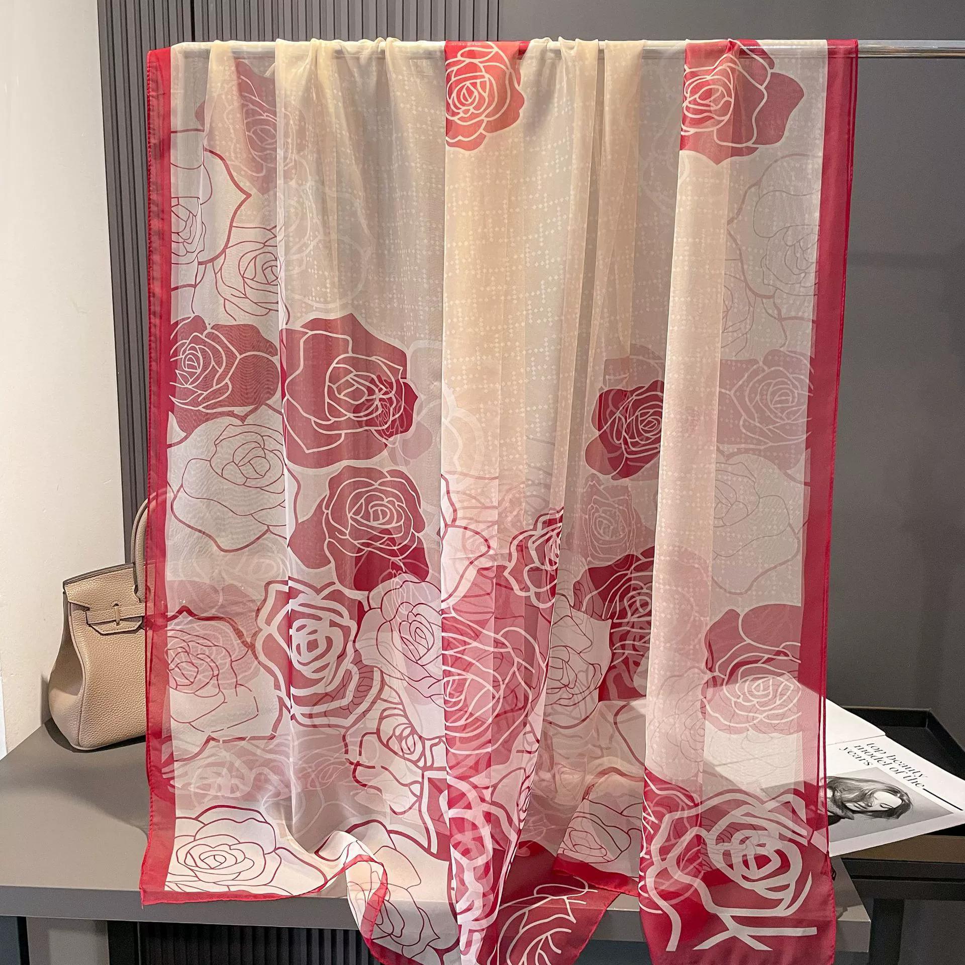 

Silk Scarf Folral Women Hijab Bandana Ladies Head Neck Print Foulard Female Headbanda Pashmina Scarves Echarpe Shawl Large Wrap 135x180cm