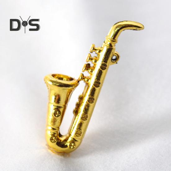 Mini Scenka z Instrumentami Muzycznymi Akcesoria Plastikowy Bębenek Trąbka Saksofon Model Zabawka do Domku dla Lalek