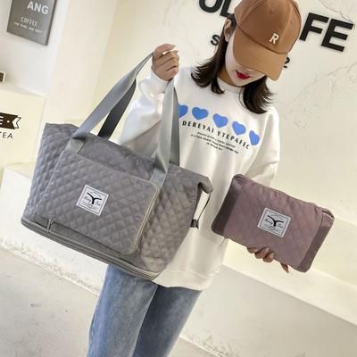 Rhombus Dry and Wet Separation Sports Shoulder Bag Large Capacity Travel Bag Foldable Expansion Yoga Fitness Bag