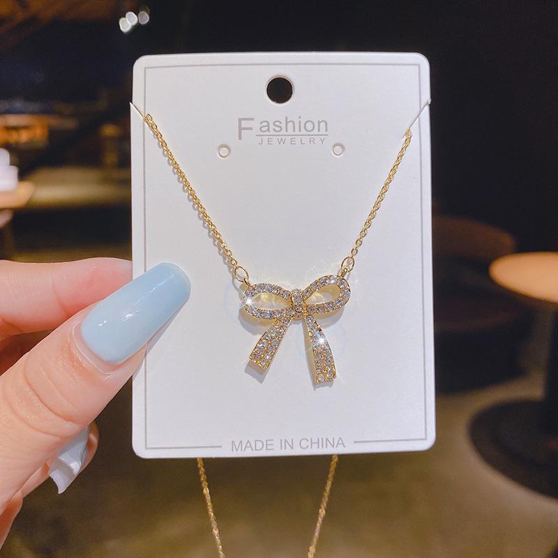 2024 Bow Tie Necklace Women’s Clavicle Chain - Light Luxury Design, Cold Aesthetic, Versatile Style