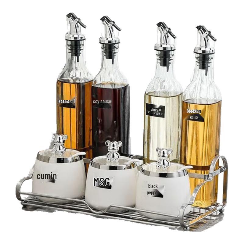 

Elegant Silver Ceramic Kitchen Seasoning Set