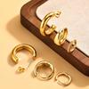 3Pcs Temperament U-shaped Earrings for Women Geometric Stainless Steel Set Earrings Simple Fashion Party Jewelry Gifts