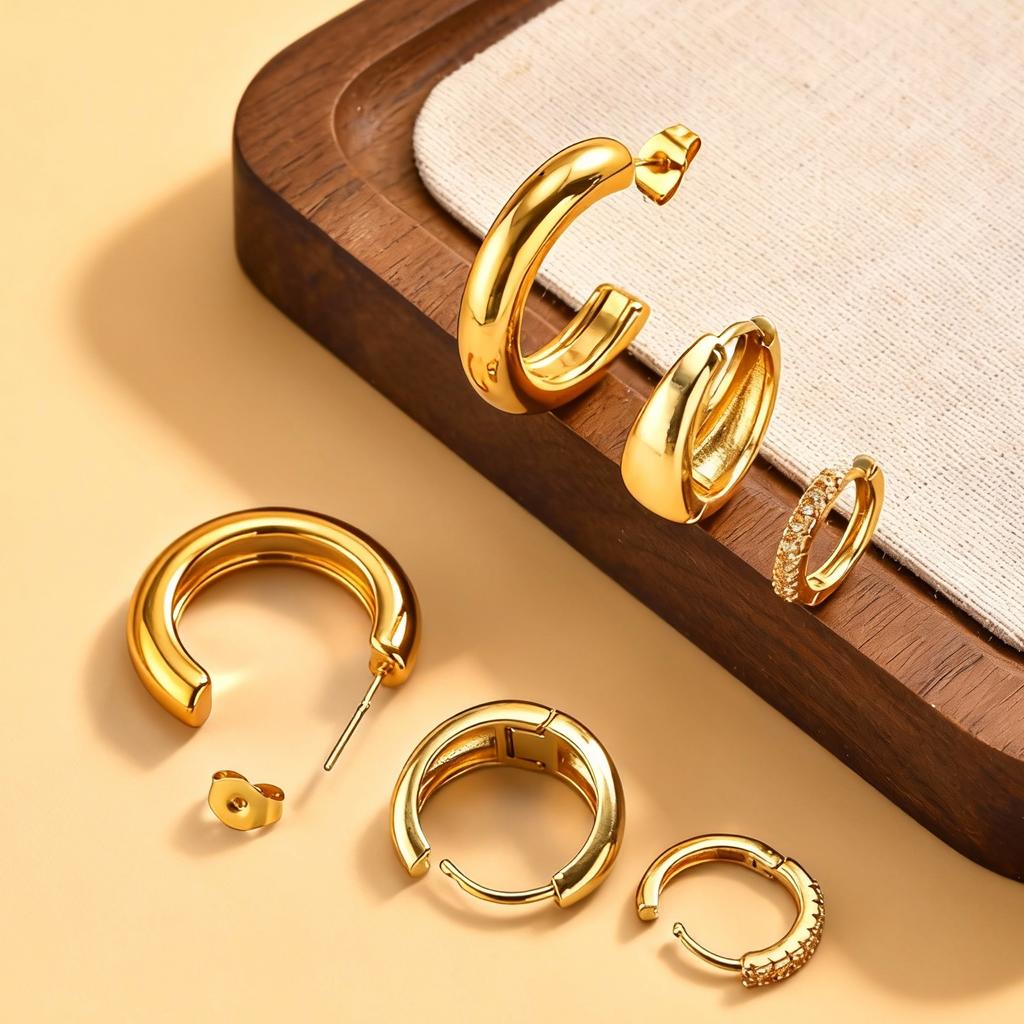 3Pcs Temperament U-shaped Earrings for Women Geometric Stainless Steel Set Earrings Simple Fashion Party Jewelry Gifts