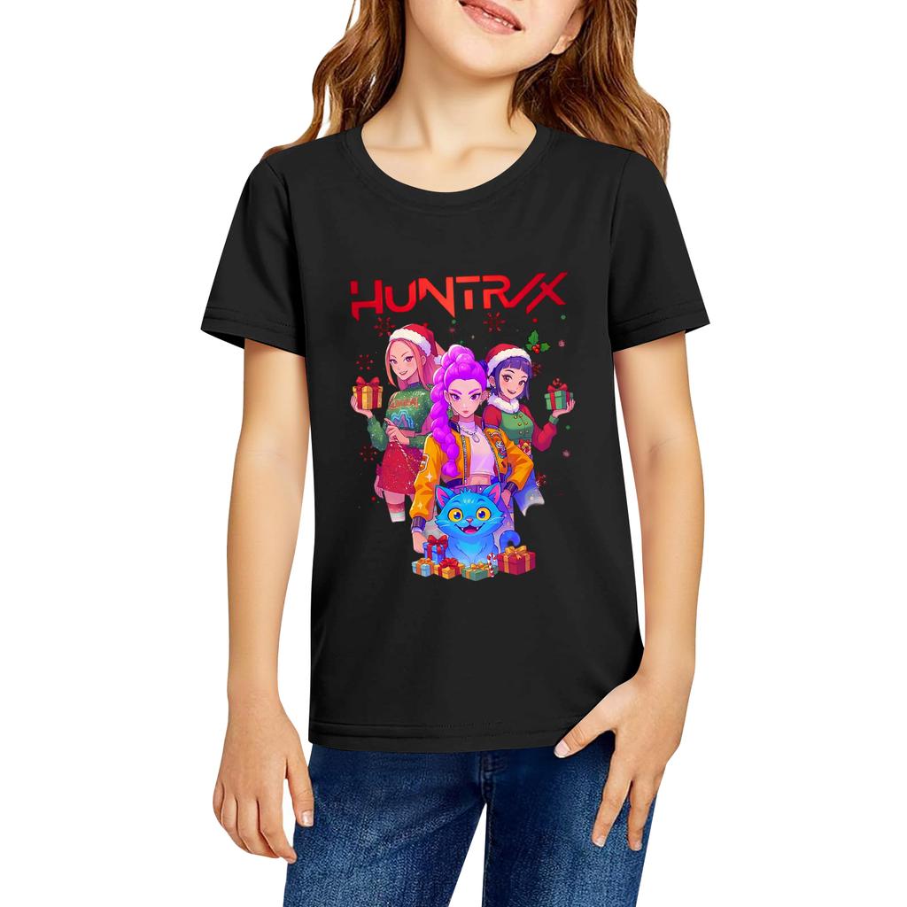 Fashionable Round Neck Short Sleeve Work Clothes Printed Tops For KID Summer Tops