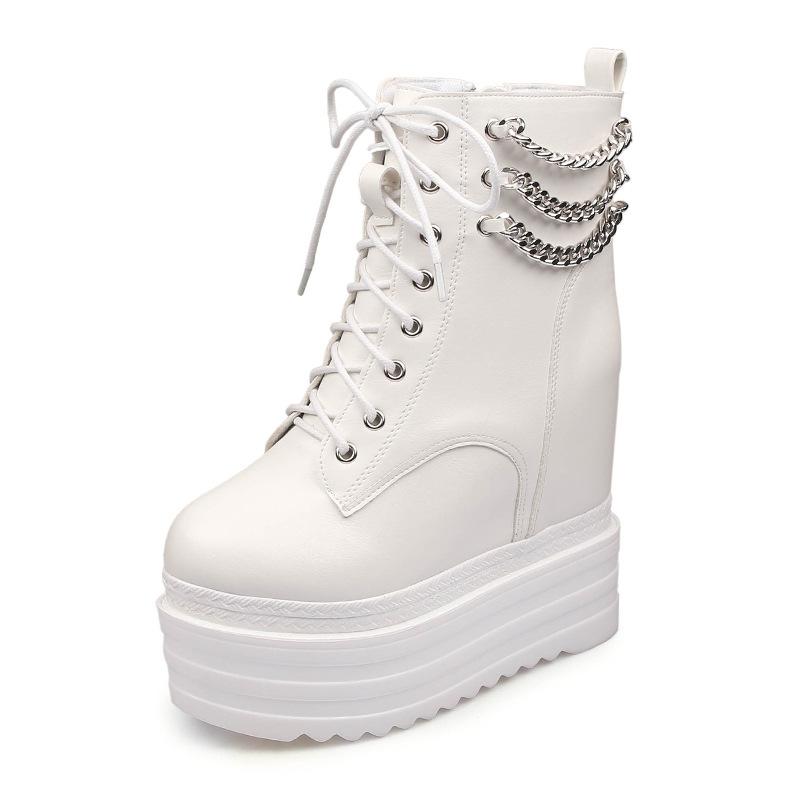 2025 Autumn Winter Inner Height Increase 13CM Boots Women s British Style Platform Slope Heel Short Boots ZYW-521-166 34 4479₽