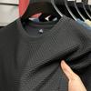 Sommer Herren Atmungsaktives Waffelstrick T-Shirt Lässiges Rundhals Oberteil