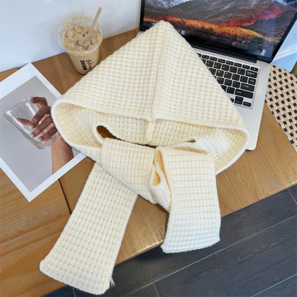Acrylic Fibres Neck Collar Beanies Caps Triangular Winter Neckerchief Hat  Unisex
