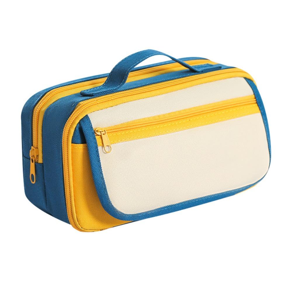 Large-capacity New Portable 9-layer Contrast Color Pencil Case Niche Unisex Simple Multi-layer Stationery Bag