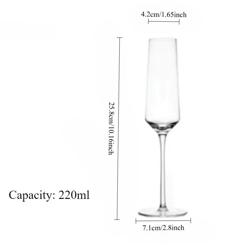 2-delat set Ins Hög Skönhet Kristallglas Champagneglas Hem Vinglas Cocktail Högt Glas Mousserande Lätt Berusad