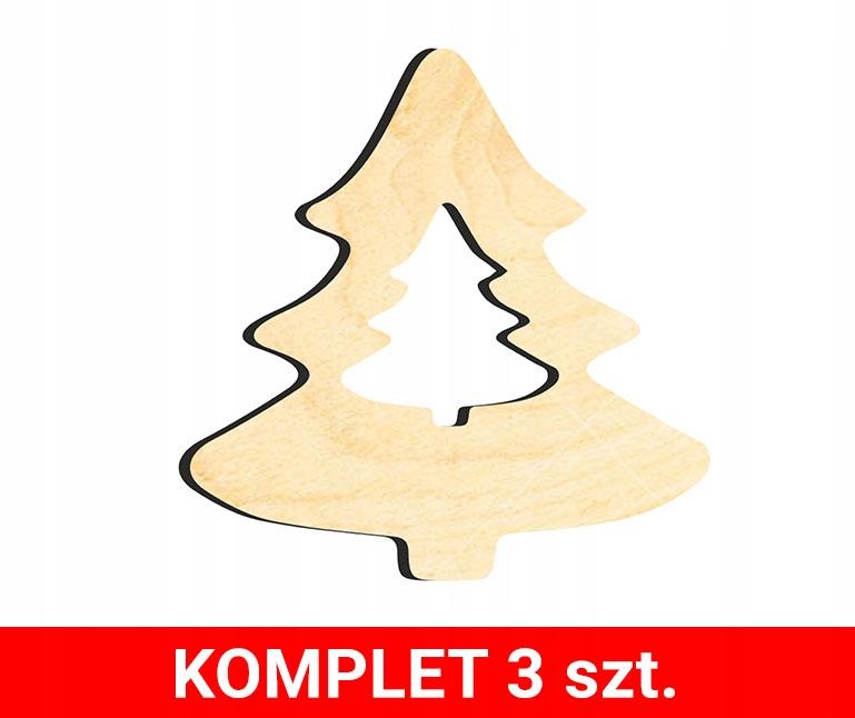 Wooden Christmas tree decorations Z26 3 pcs.