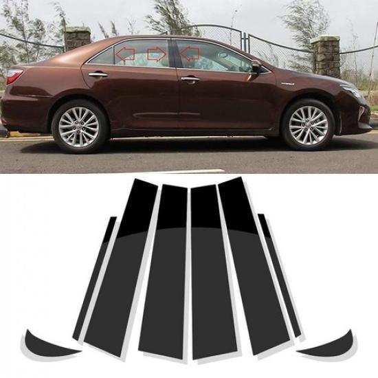 8Pcs Pillar Window Posts Door Trim Cover Black For Toyota Camry 2018-2024