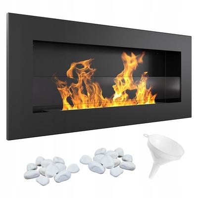 Duvara monte Biyoetanol şömine DELTA2 SLIM TÜV SET