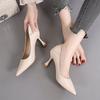 Black High Heels Women's Spring New Sexy Thin Heels Pointed Single Shoes Femininity Versatile Shallow Mouth Women's Shoes 2025