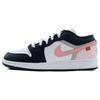 Air Jordan 1 Low Top Vintage Basketball Shoes GS Black White Pink 553560-131(Team176-AJ1)