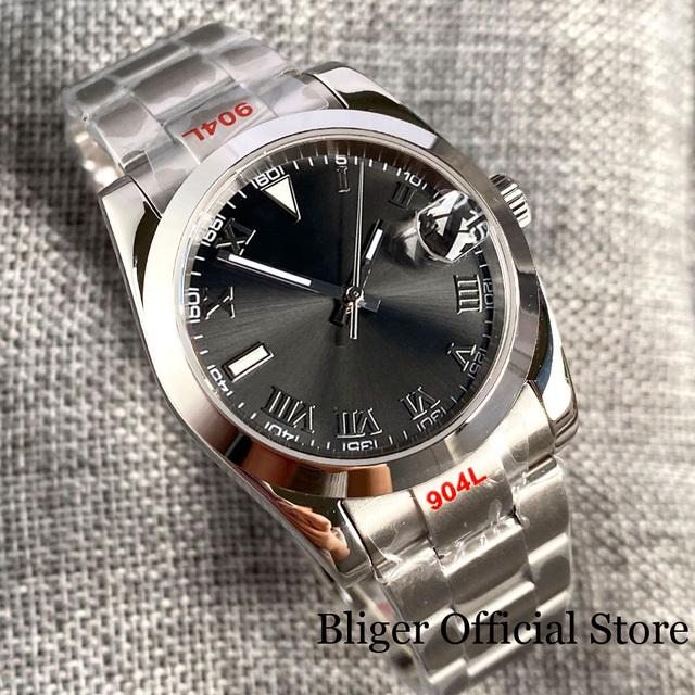 

Рифленый безель NH35A PT5000 Автоматические мужские часы черные, серебристые римские цифры MIYOTA Юбилейный браслет с сапфировым стеклом