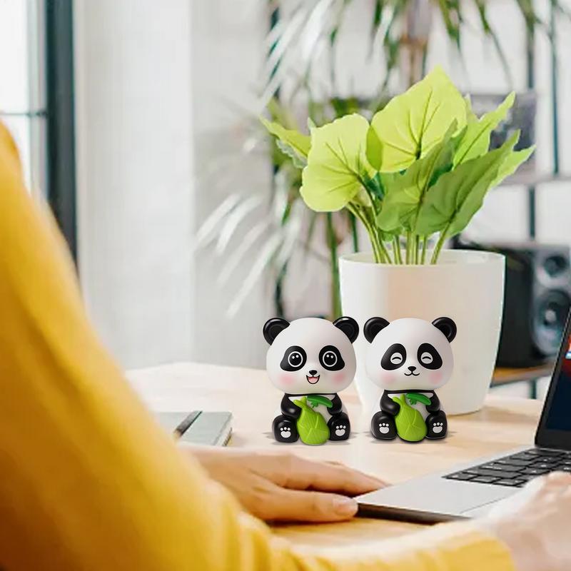 Panda Bobblehead Dashboard Decorations Cute Car Dashboard Panda Solar Powered Bobble Head Decorations  Auto Interior Ornaments