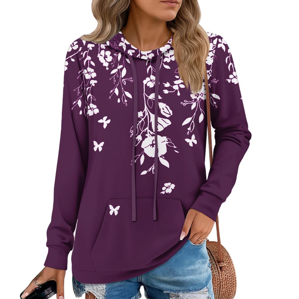 Damen Pullover Hoodies Teenager Mädchen Mode Kapuzensweatshirt Damen Herbst Tunika Top