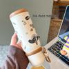 Cartoon Insulated Stainless Steel Cup – Cute, Portable Water Bottle for Students, Ideal for Autumn and Winter.