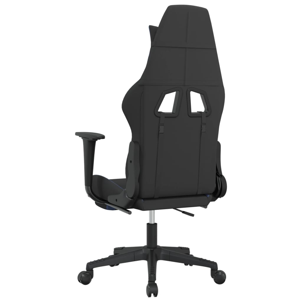 Vidaxl Gaming-Sessel mit Fußstütze, Schwarz-Blau, Stoff