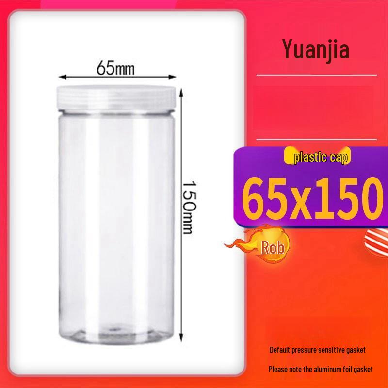 Bocaux hermétiques transparents en PET à large ouverture pour le stockage du thé et des noix