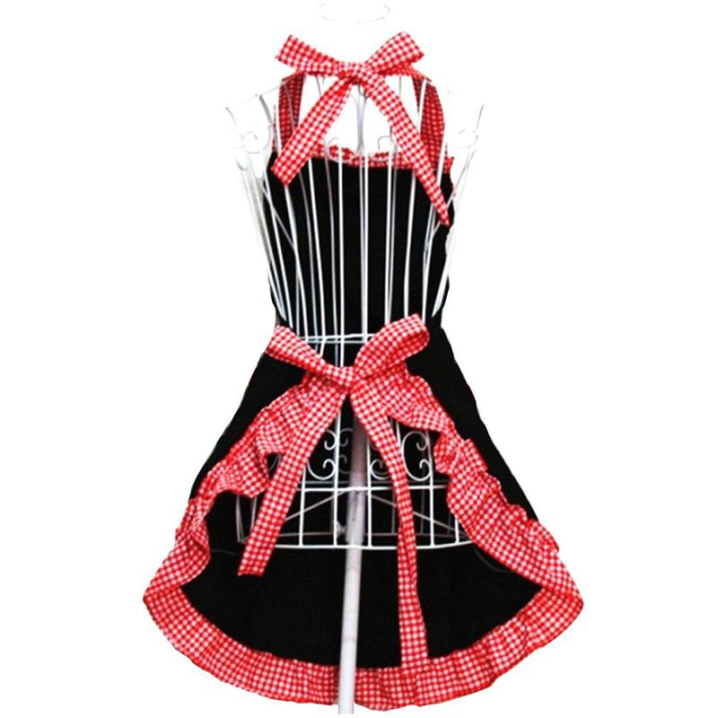 Uniform Apron Stain Resistant Adjustable Plaid Bow Swing Lace Apron Amazon Source