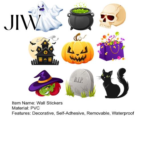 Decorative Decals for Halloween Atmosphere Wall Stickers, PVC Waterproof Windows, Classic Ghosts Spooky Window Clings Party Decorations Pumpkins