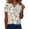 Sommer Oberteile für Damen Knopfleisten Blusen für Damen Elegant Lässig V-Ausschnitt T-Shirts