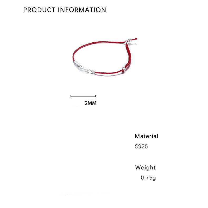 Unique Design S925 Sterling Silver Beads Red Rope Bracelets Jewelry for Women Girls Gift Accessories YB-XY-865
