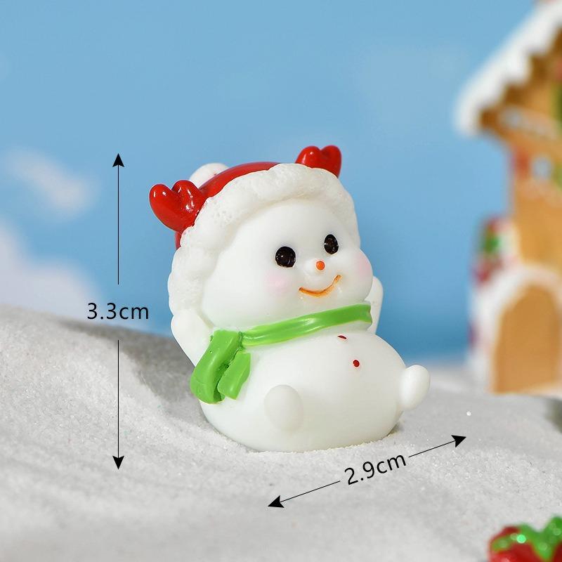 Christmas Hug Christmas Micro-landscape Snow Scene Decorative Items, Cute and Fun Little Snowman Resin Handicrafts