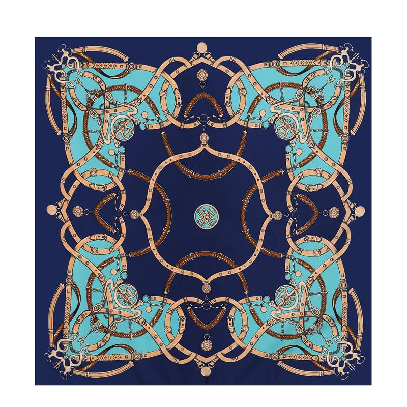 POBING 100% Silk Square Scarf Women Femme Foulard NeckerChief High Quality Silk Floral Scarves Shawl Hijab Office Bandana70*70cm