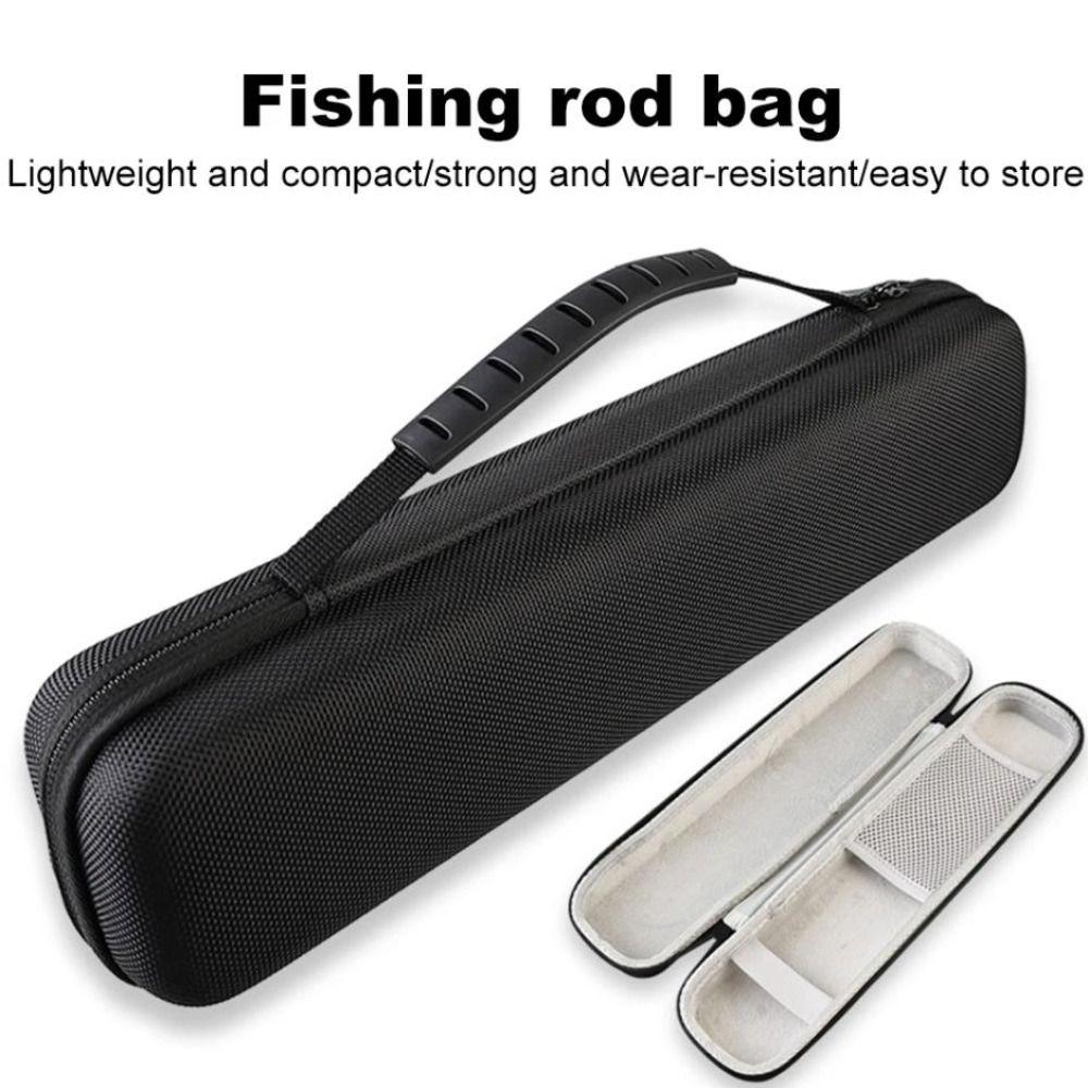 Hard Shell Fishing Tackle Bag Double Zipper Carry Bag for Rod Fishing Rod Bag  Tackle Bag