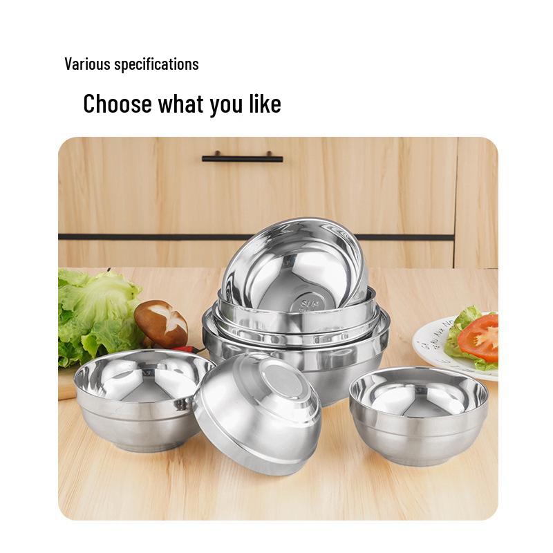 Bol Aislado de Doble Capa de Acero Inoxidable - Diseño Moderno y Sencillo para Ensalada, Sopa y Más.