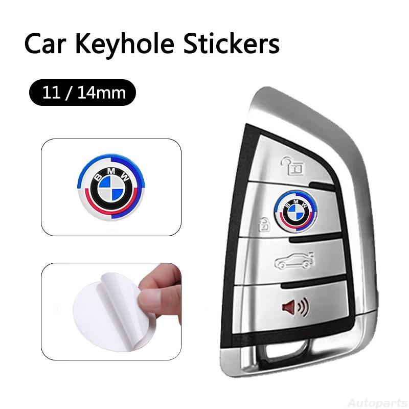 EYUJ8 11mm 14mm Aluminum Car Remote Key Emblem Sticker Auto Accessories For BMW M Power I3 G08 F15 F16 G20 E34 F94 F95 G30 G11 G12 E36