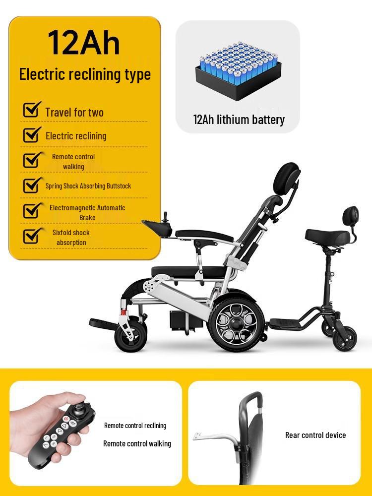 Guardian Electric Wheelchair: Double Smart Folding Mobility Scooter for Disabled & Elderly