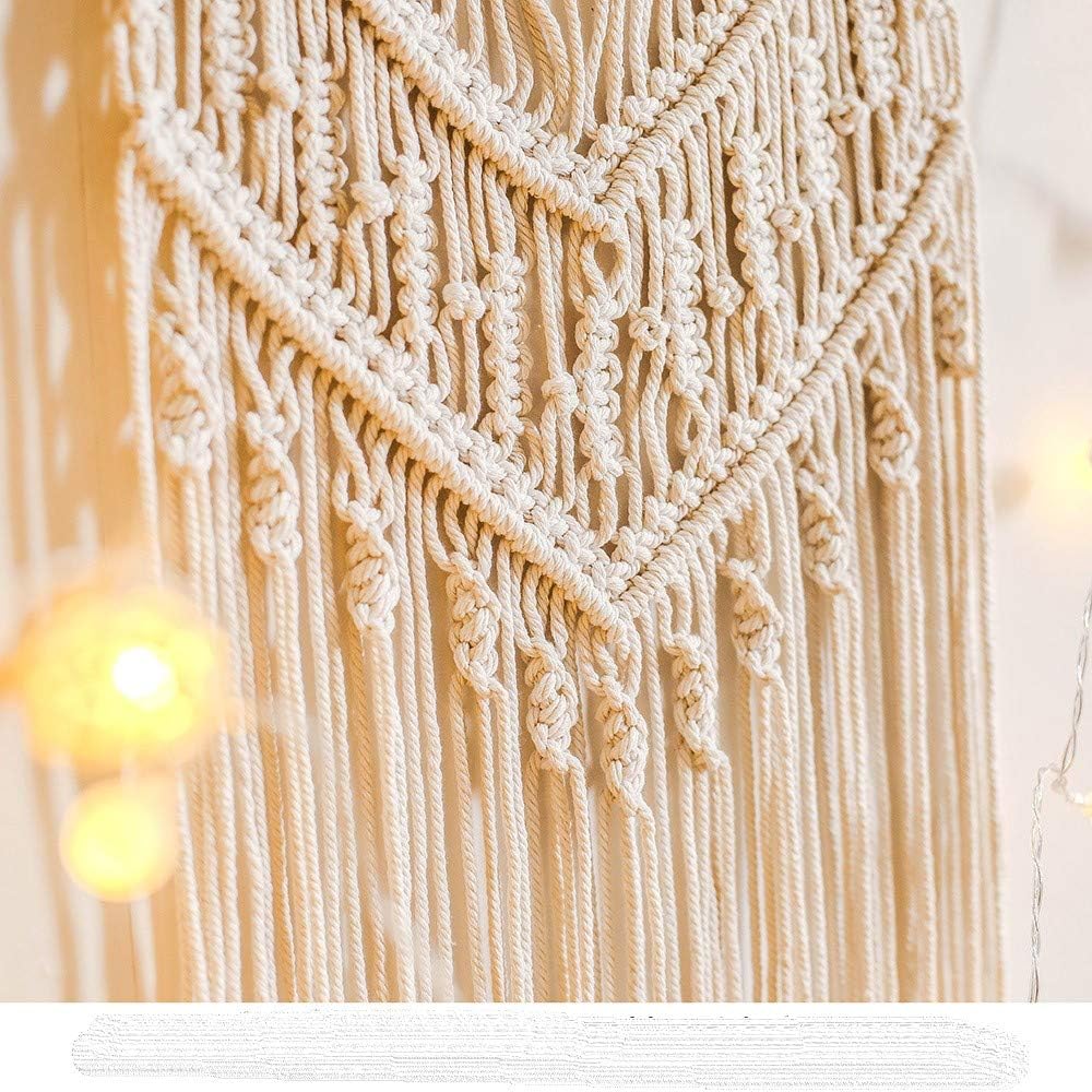 Niustyle Macrame Wall Hanging Bohemian Handmade Woven Wall Decor Home Decoration for Baby Nursery Gallery Apartment Bedroom Living Room (15.7 X 31