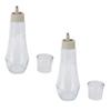 2PCS Mouthwash Dispensers Stainless Steel and Glass Multifunctional Refillable Mouthwash Dispenser