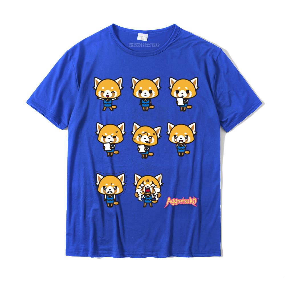Aggretsuko Umore Attuale Maglietta a Maniche Corte T-Shirt Fitness aderente Cotone di Alta Qualità Top Magliette Europa Per Uomo