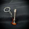 Metal Color Stainless Steel Guitar Car Keychain Small Fresh Novel Round Buckle Accessories Student Bag Pendant Decor