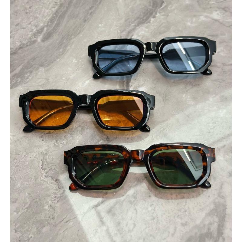 New Rectangle Sunglasses Women Men Luxurious Brand Designer Casual Sun Glasses Female Male Plastic Personality Outdoor Eyewear