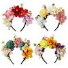 Fabric Flower Floral Hair Hoop Luxury Floral Simulation Flower Crown  Wedding